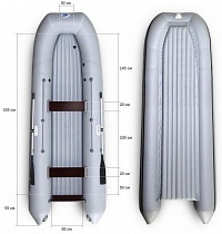 картинка Надувная лодка РОТАН 430Э (ликтрос) цвет арктик от магазина